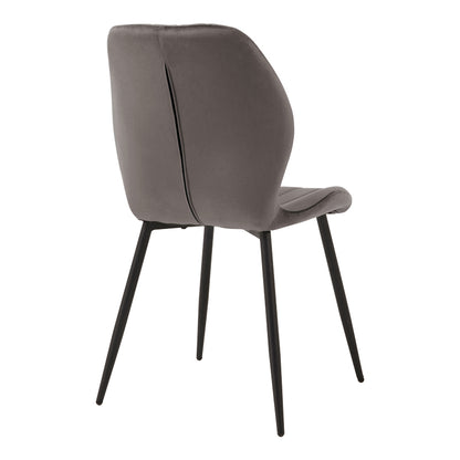 Jelour Chair Anthracite Velvet with Black Metal Leg 55x54.5x84.5