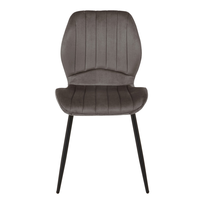Jelour Chair Anthracite Velvet with Black Metal Leg 55x54.5x84.5