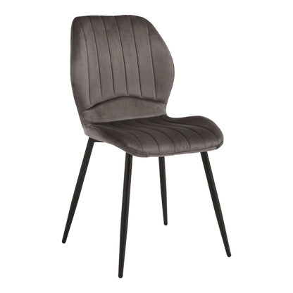 Jelour Chair Anthracite Velvet with Black Metal Leg 55x54.5x84.5