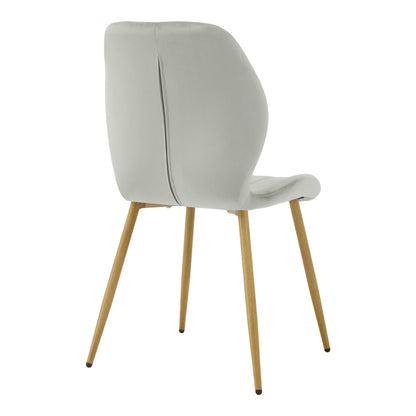 Jelour Chair Grey Velvet with Metal Leg in Natural Shade 55x54.5x84.5