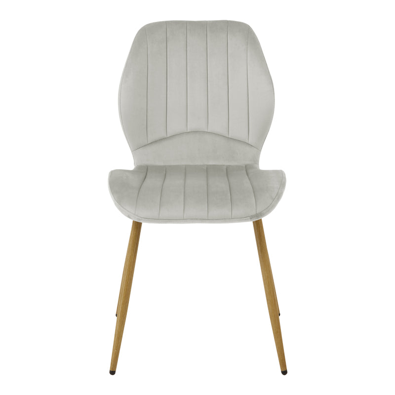 Jelour Chair Grey Velvet with Metal Leg in Natural Shade 55x54.5x84.5
