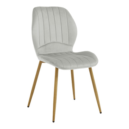 Jelour Chair Grey Velvet with Metal Leg in Natural Shade 55x54.5x84.5