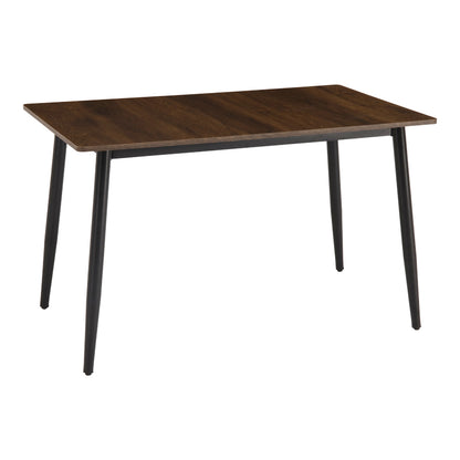 Loza Table Walnut MDF with Black Metal Leg 140x80x73