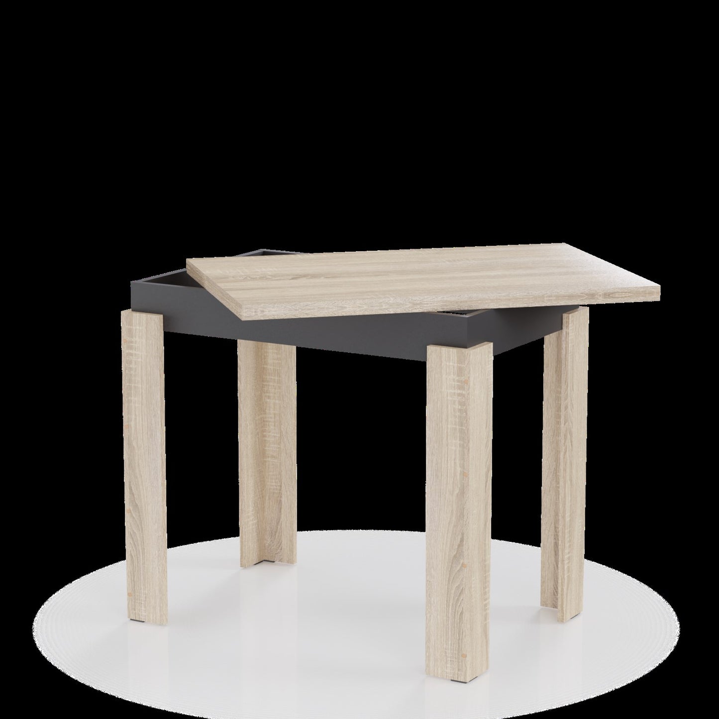 Τραπέζι Επεκτεινόμενο Κουζίνας Family Σονόμα-Ανθρακί 90x60x77