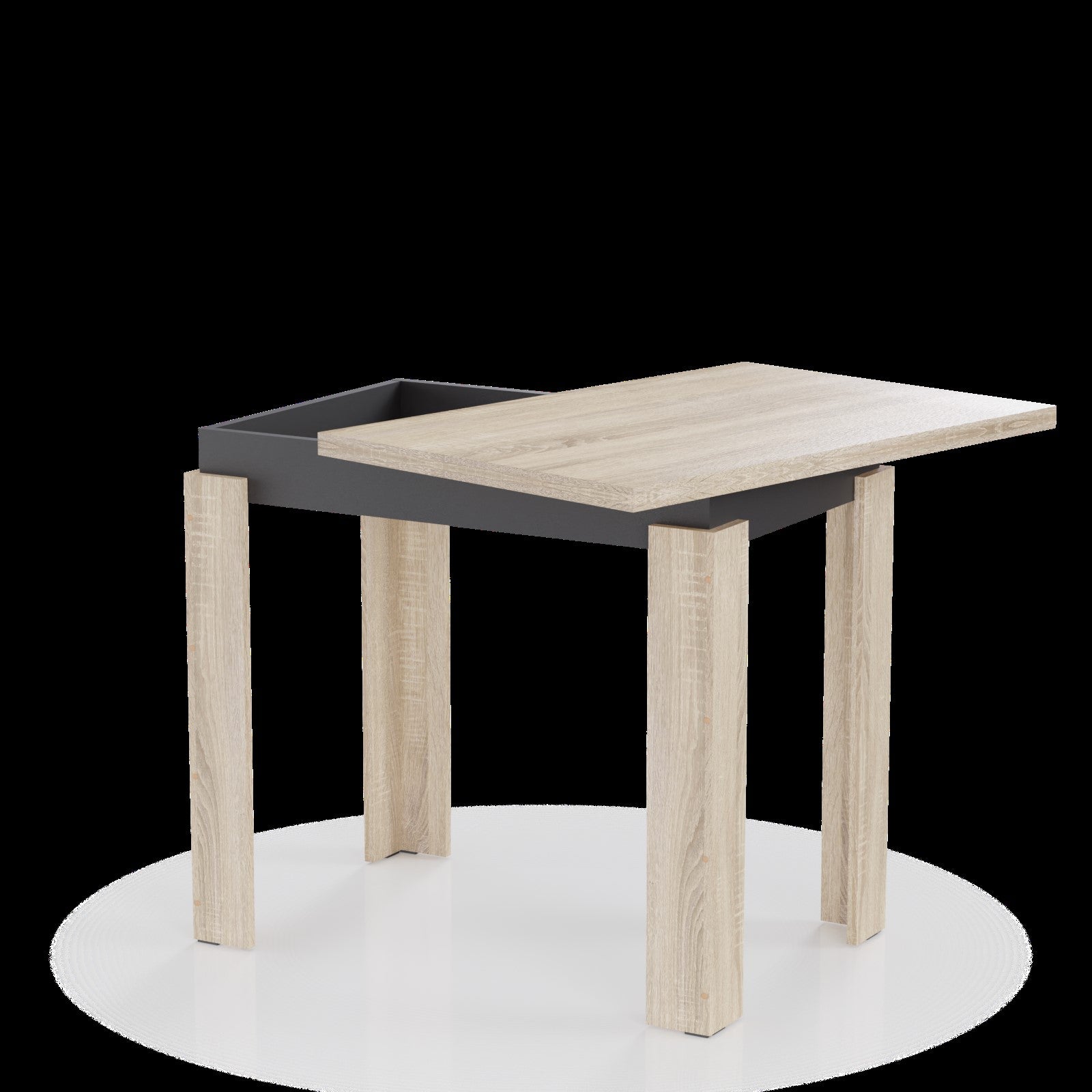 Τραπέζι Επεκτεινόμενο Κουζίνας Family Σονόμα-Ανθρακί 90x60x77