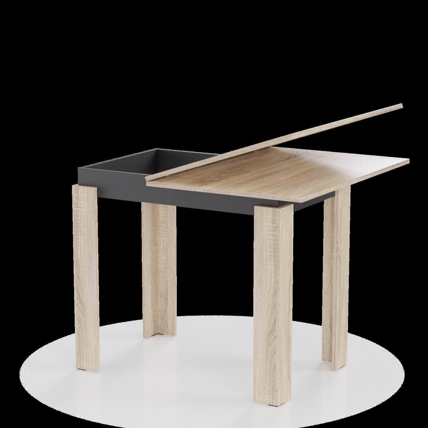 Τραπέζι Επεκτεινόμενο Κουζίνας Family Σονόμα-Ανθρακί 90x60x77