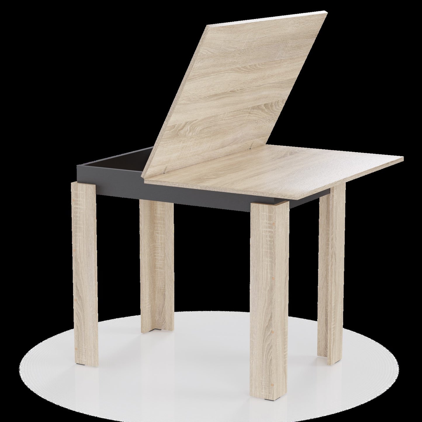 Τραπέζι Επεκτεινόμενο Κουζίνας Family Σονόμα-Ανθρακί 90x60x77