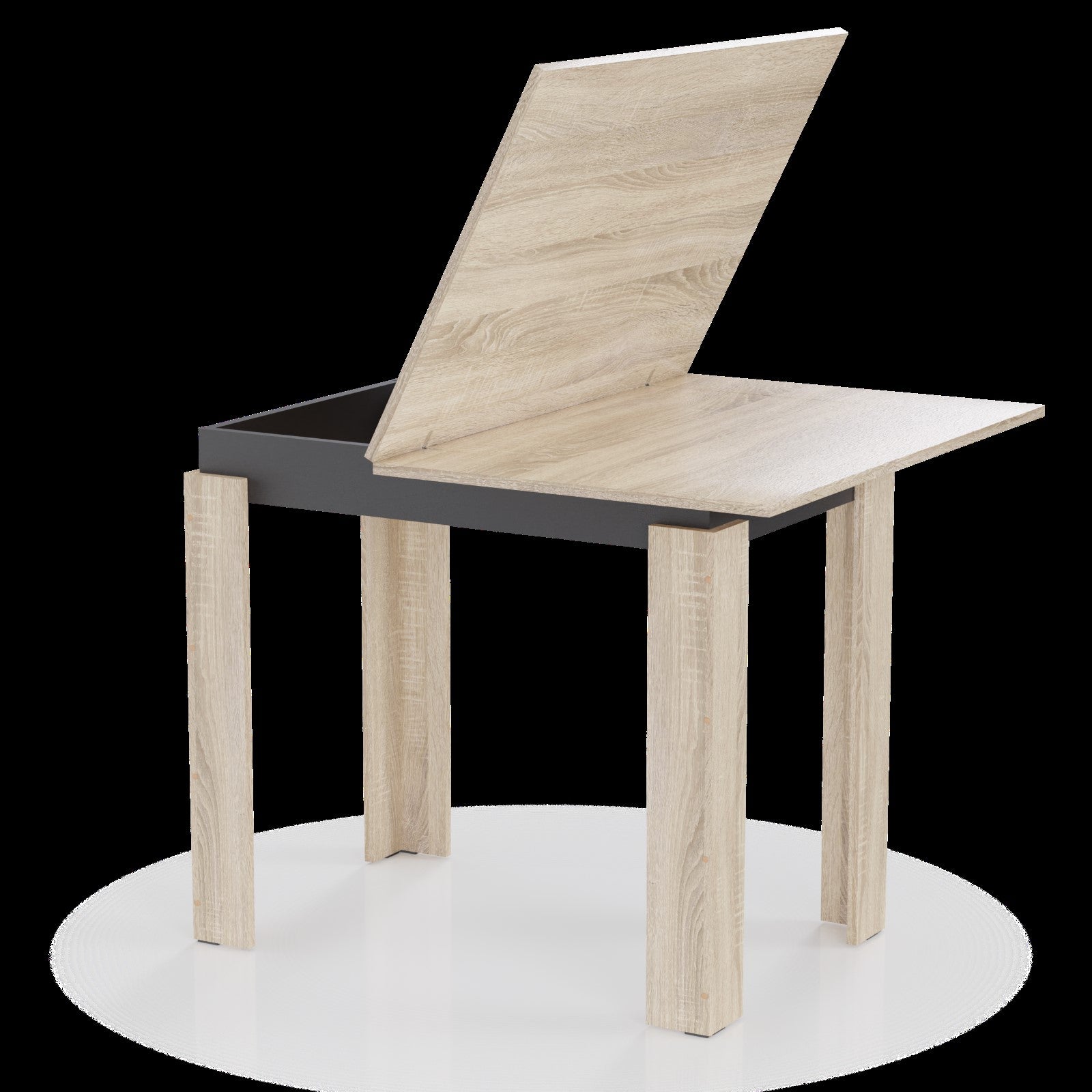 Τραπέζι Επεκτεινόμενο Κουζίνας Family Σονόμα-Ανθρακί 90x60x77