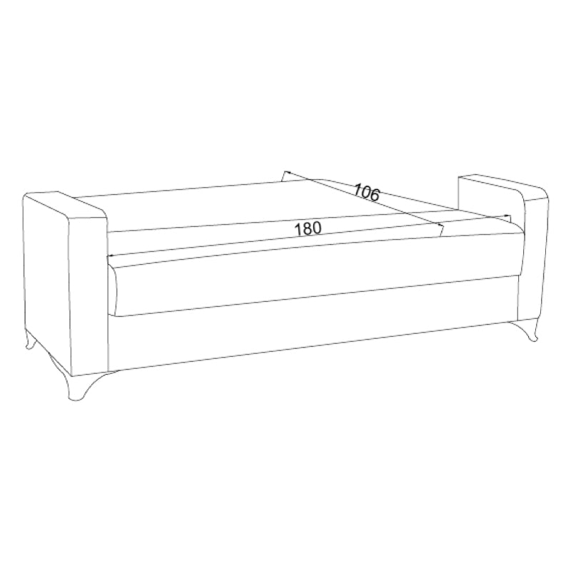 Καναπές-Κρεβάτι με Αποθηκευτικό Χώρο Τριθέσιος Vox Ανοιχτό Γκρι Ύφασμα 214x82x83