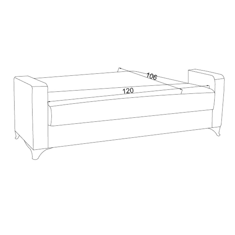 Καναπές-Κρεβάτι με Αποθηκευτικό Χώρο Διθέσιος Vox Κρεμ Ύφασμα 154x82x83