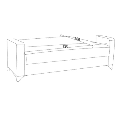 Καναπές-Κρεβάτι με Αποθηκευτικό Χώρο Διθέσιος Vox Κρεμ Ύφασμα 154x82x83