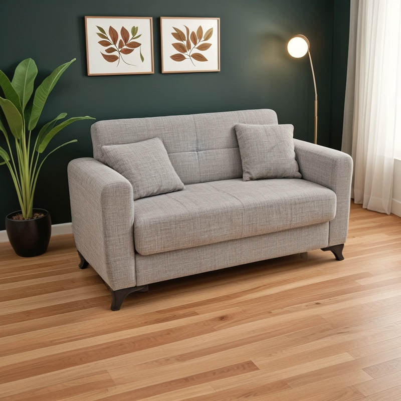 Καναπές-Κρεβάτι με Αποθηκευτικό Χώρο Διθέσιος Modesto Γκρι Ύφασμα 155x85x80