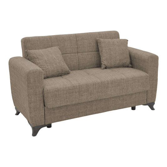 Καναπές-Κρεβάτι με Αποθηκευτικό Χώρο Διθέσιος Modestole Ανοιχτό Καφέ Ύφασμα 155x85x80