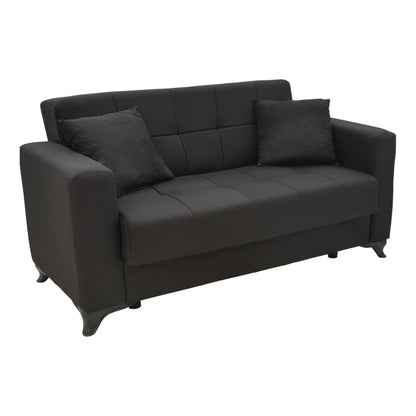 Σετ Σαλονιού 2 Τεμ Modesto Ύφασμα σε Μαύρη Απόχρωση