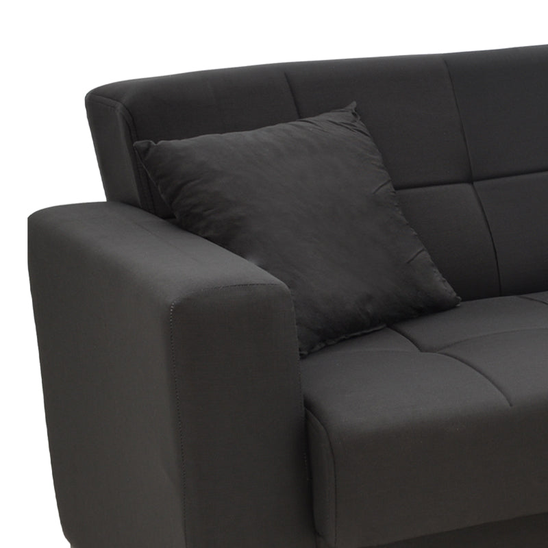 Σετ Σαλονιού 2 Τεμ Modesto Ύφασμα σε Μαύρη Απόχρωση