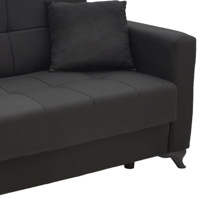 Σετ Σαλονιού 2 Τεμ Modesto Ύφασμα σε Μαύρη Απόχρωση