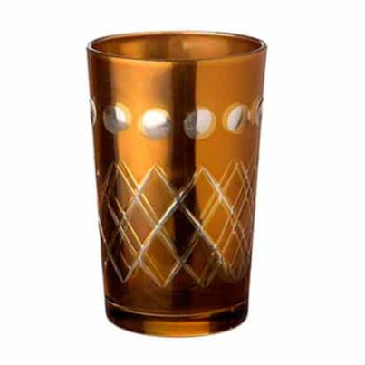 Κηροπήγιο Γυάλινο Χρυσό 10εκ