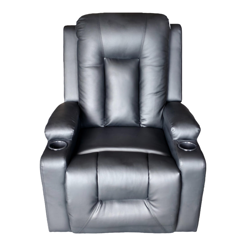 Πολυθρόνα Relax με Μηχανισμό Massage Gessel PU σε Μαύρη Απόχρωση 80x90x98