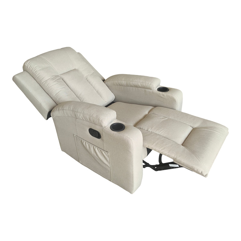 Πολυθρόνα Relax με Μηχανισμό Massage Gessel Μπεζ Ύφασμα 80x90x98