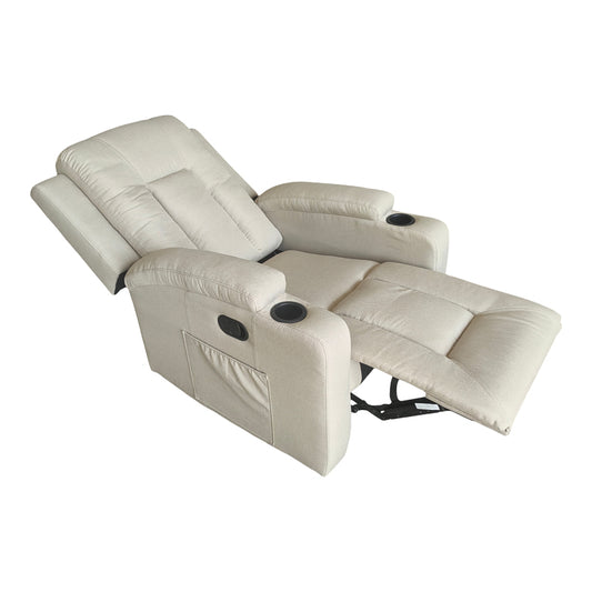 Πολυθρόνα Relax με Μηχανισμό Massage Gessel Μπεζ Ύφασμα 80x90x98