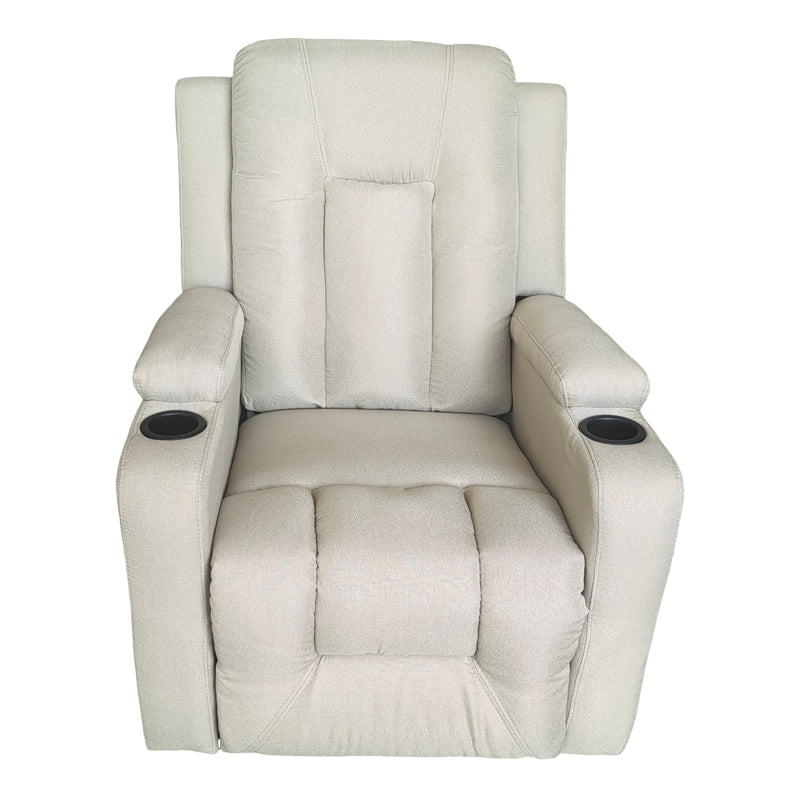 Πολυθρόνα Relax με Μηχανισμό Massage Gessel Μπεζ Ύφασμα 80x90x98