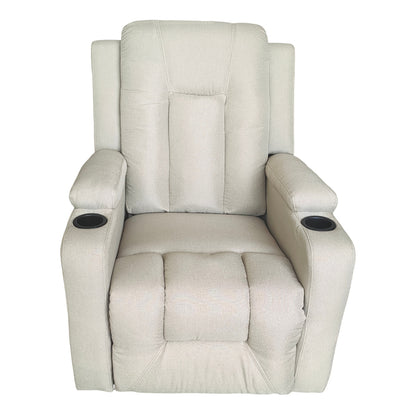 Πολυθρόνα Relax με Μηχανισμό Massage Gessel Μπεζ Ύφασμα 80x90x98