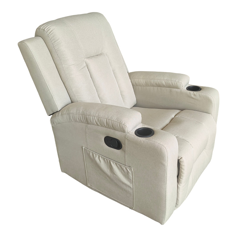Πολυθρόνα Relax με Μηχανισμό Massage Gessel Μπεζ Ύφασμα 80x90x98