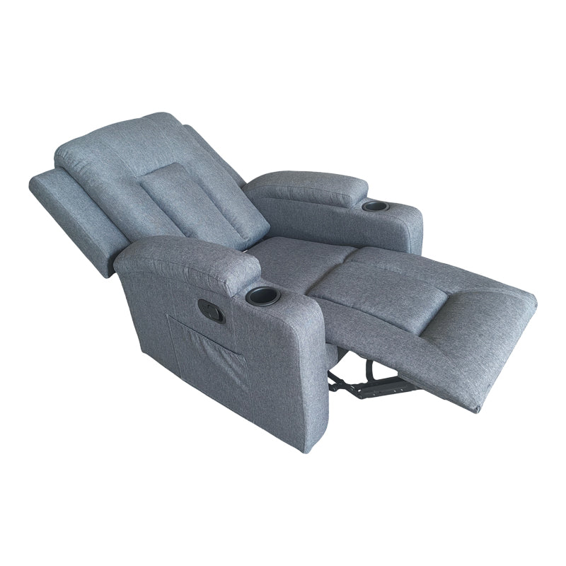 Πολυθρόνα Relax με Μηχανισμό Massage Gessel Ανθρακί Ύφασμα 80x90x98