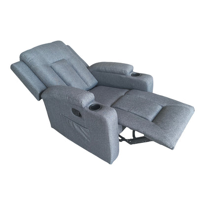 Πολυθρόνα Relax με Μηχανισμό Massage Gessel Ανθρακί Ύφασμα 80x90x98