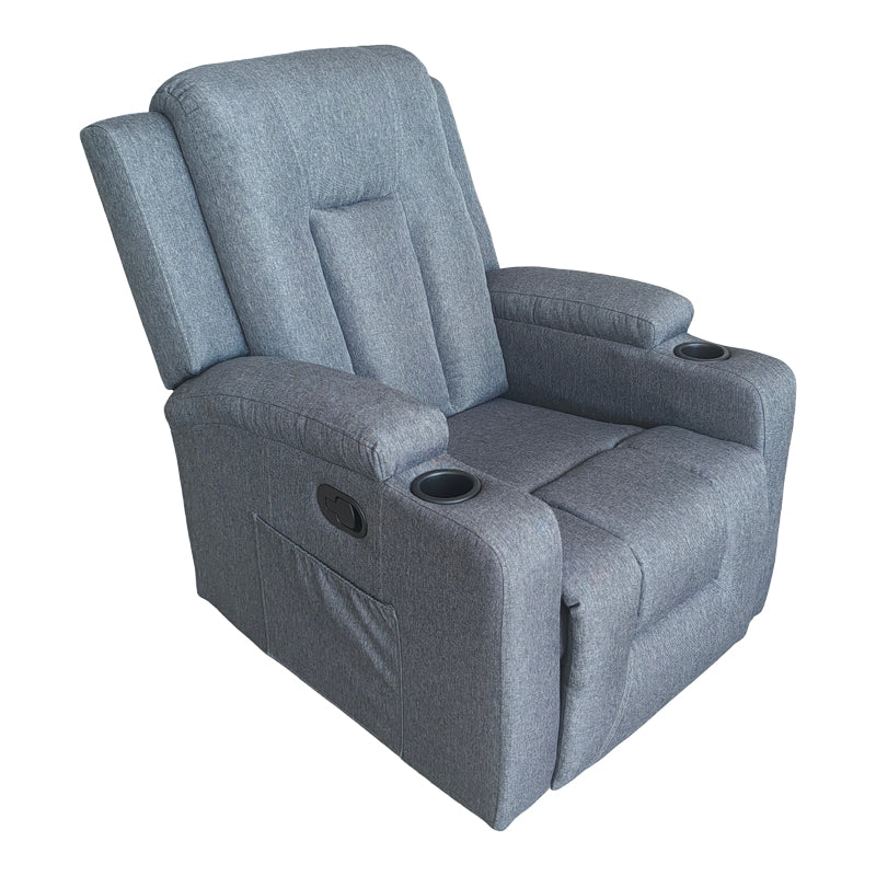 Πολυθρόνα Relax με Μηχανισμό Massage Gessel Ανθρακί Ύφασμα 80x90x98