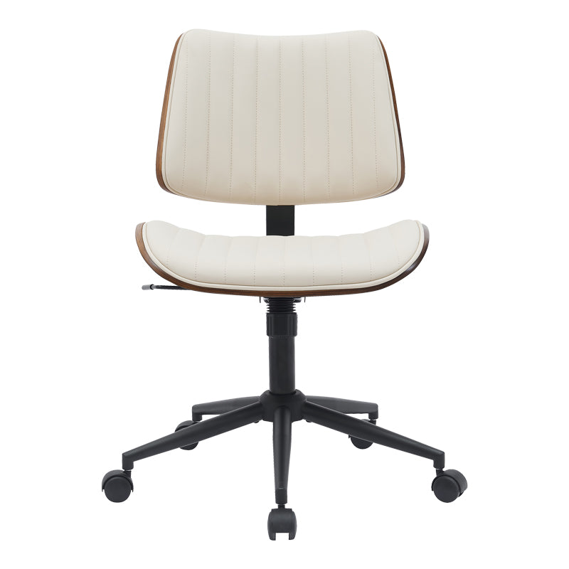 Καρέκλα Γραφείου Εργασίας Amani Μπεζ PU-Καρυδί Plywood 52x54x90.5