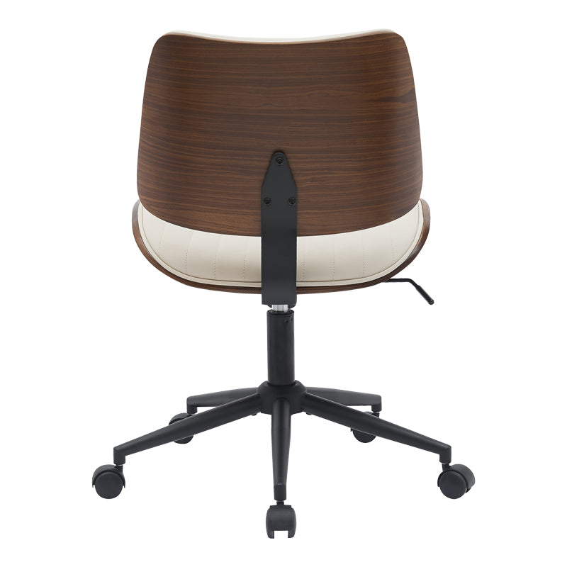 Καρέκλα Γραφείου Εργασίας Amani Μπεζ PU-Καρυδί Plywood 52x54x90.5