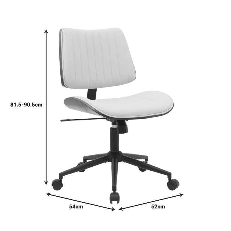 Καρέκλα Γραφείου Εργασίας Amani Μπεζ PU-Καρυδί Plywood 52x54x90.5