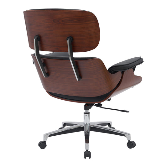 Καρέκλα Γραφείου Διευθυντή Kobane Μαύρο PU-Βάση Χρωμίου 84x75x113.5