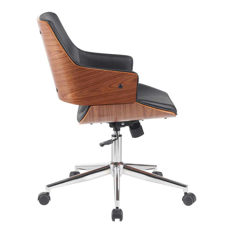 Καρέκλα Γραφείου Setulo Μαύρο PU-Βάση Χρωμίου 53x61x79-89