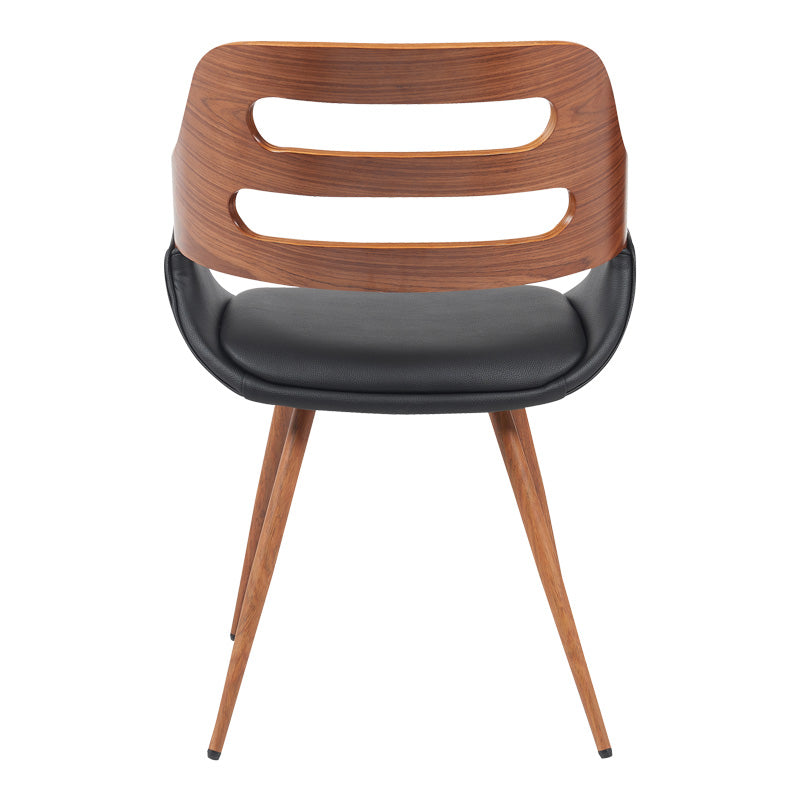 Πολυθρόνα Fern PU Μαύρο-Ξύλο Καρυδί Απόχρωση 52x59x80