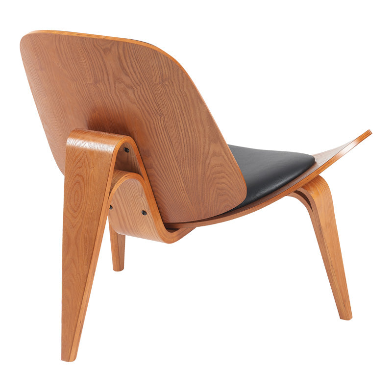 Πολυθρόνα Vilma PU Μαύρο - Plywood Καρυδί 90x76.5x74.5