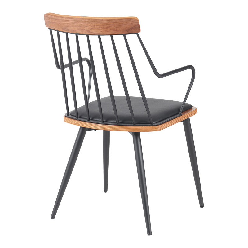 Πολυθρόνα Posse Μέταλλο Μαύρο-Καρυδί Ξύλο-Μαύρο PU 52x59x83