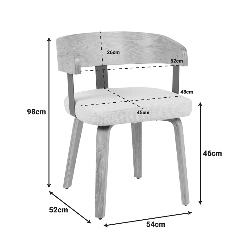 Πολυθρόνα Anesy Μέταλλο-Ξύλο με Ύφασμα σε Μπεζ Απόχρωση 53.5x51x72