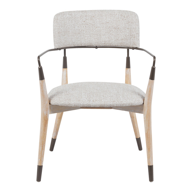 Πολυθρόνα Sentana Μέταλλο-Ξύλο και Ύφασμα σε Μπεζ-Καφέ Απόχρωση 56.5x56x79