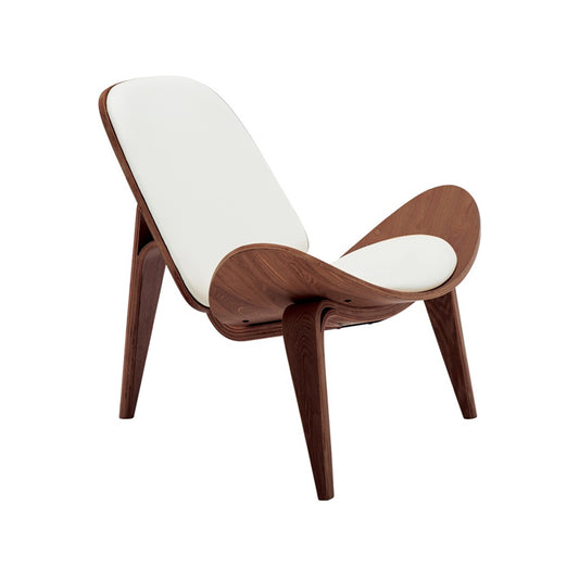 Πολυθρόνα Vilma PU Μπεζ- Plywood Καρυδί 90x76.5x74.5