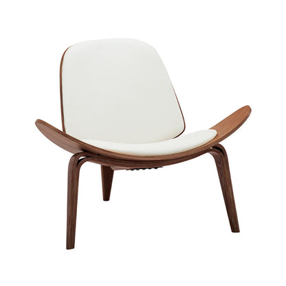 Πολυθρόνα Vilma PU Μπεζ- Plywood Καρυδί 90x76.5x74.5