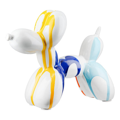 Φιγούρα Dog "Colori" Balloon Dog Κεραμικό Multi-Coloured Λευκό 18.5x7.5x15