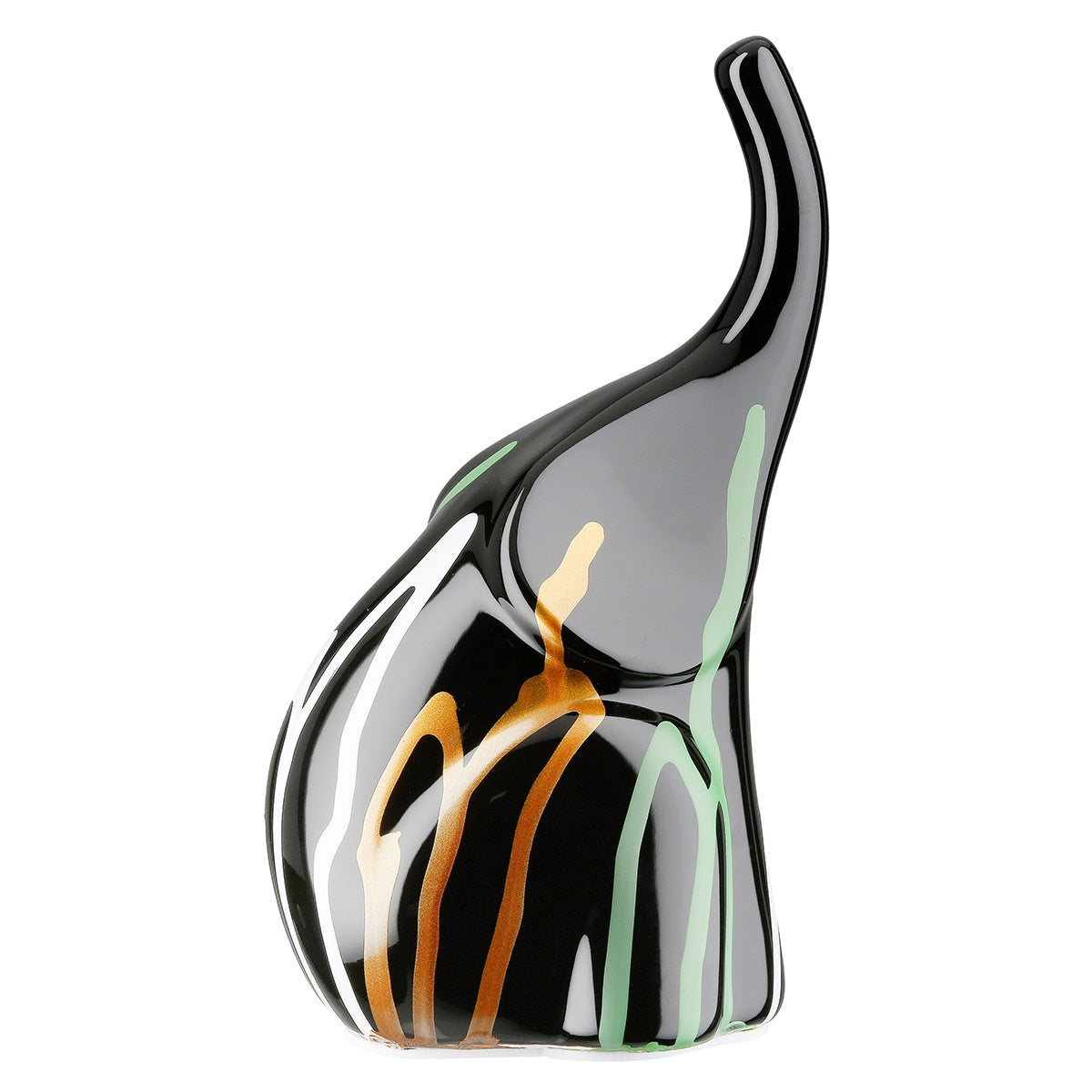 Figure Elephant Ceramic Black 12x8x19