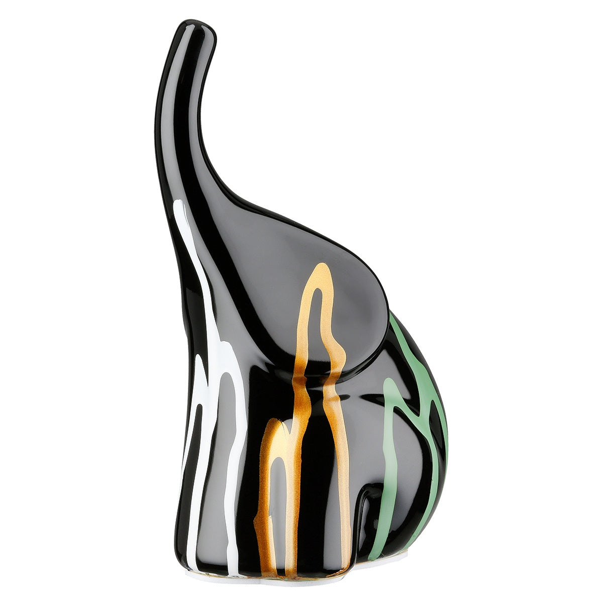 Figure Elephant Ceramic Black 12x8x19