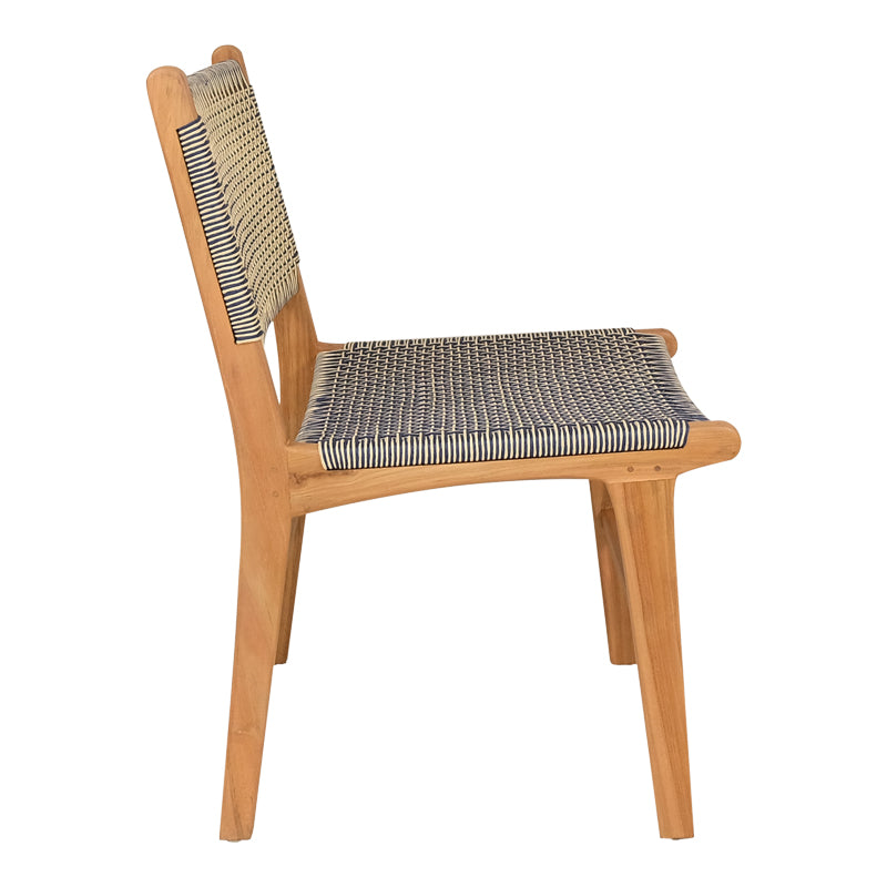 Καρέκλα Darien Σκελετός Teak Ξύλο σε Φυσική Απόχρωση και Κρέμ-Μαύρο Σχοινί 52x62x86