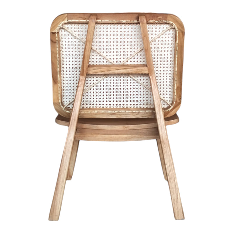 Καρέκλα Viborg Φυσικό Teak Ξύλο-Φυσικό Rattan 60x75x87