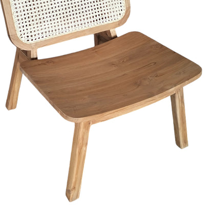 Καρέκλα Viborg Φυσικό Teak Ξύλο-Φυσικό Rattan 60x75x87