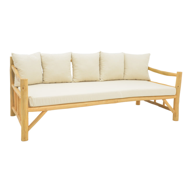 Καναπές Roziana Φυσικό Teak Ξύλο 210x100x80