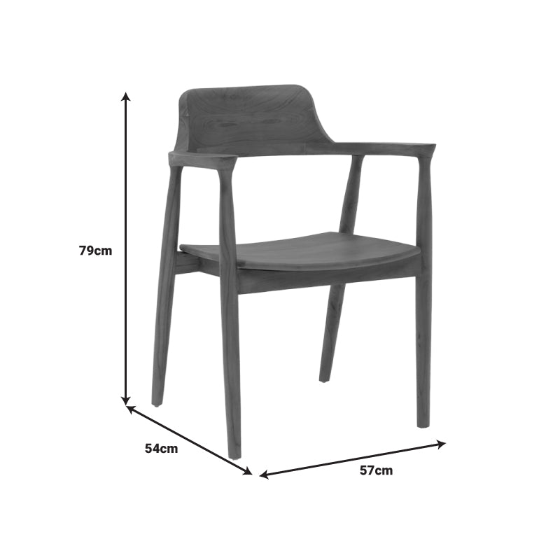 Πολυθρόνα Jambene Teak Ξύλο σε Καρυδί Απόχρωση 57x54x79